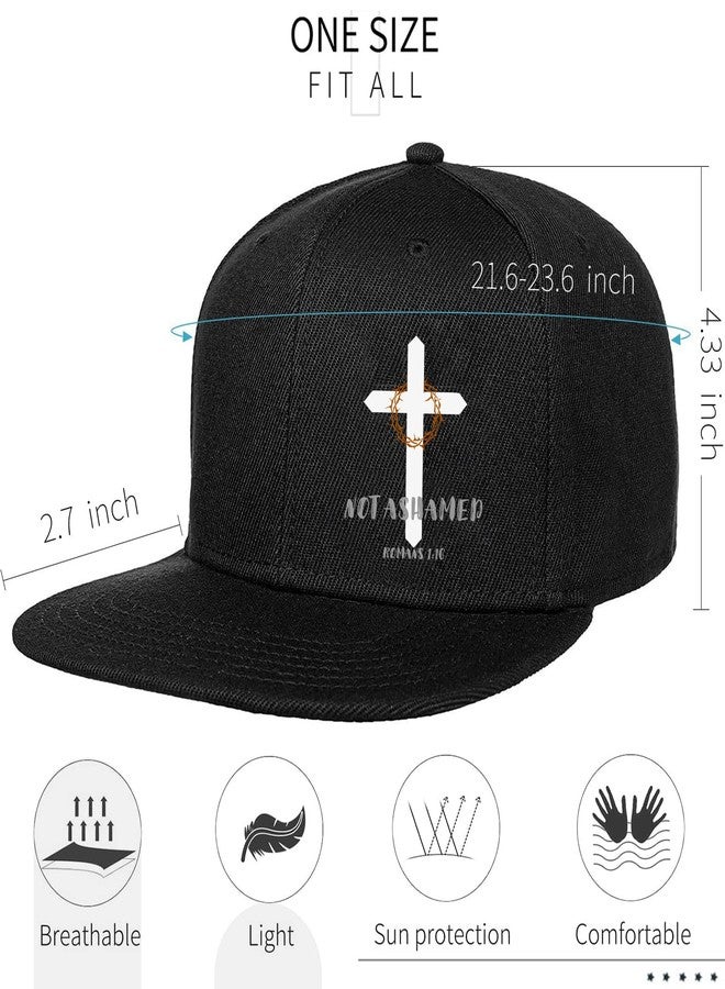 FACITE Christian hat Flat Bill Hats for Men Women Jesus Cross Snapback Hats for Men Fitted Baseball Caps for Mens Black Adjustable Cool Hip Hop hat Workout Trucker Cap - Image 4